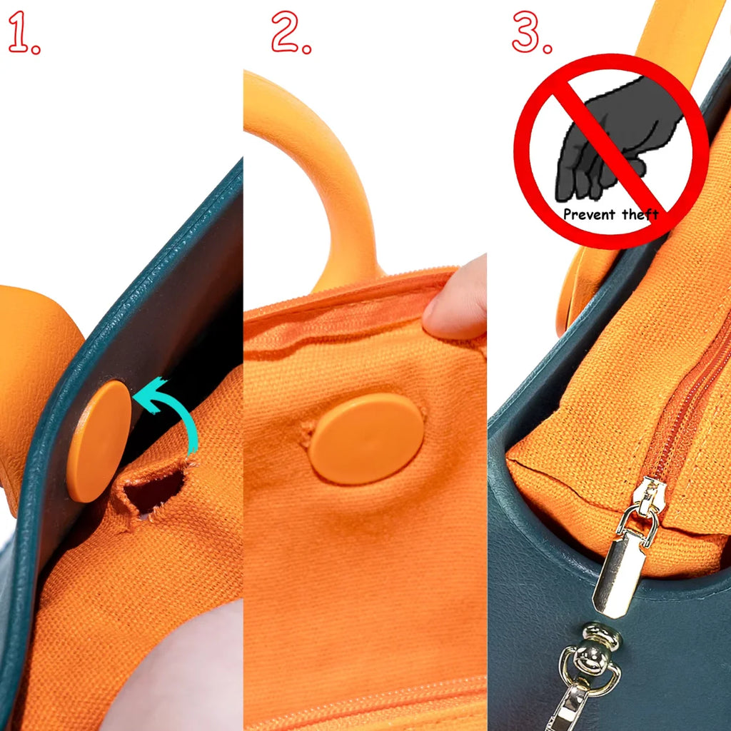 Wholesale Christmas EVA Tote Bag Colorful Waterproof Handbag with Punch Holes for Women Gift Holiday Christmas Cute Tote Bags