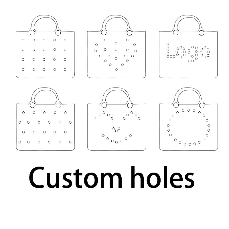 USA Stock Modern EVA DIY Decor Tote Bag with Punch Holes for Women Daily Carry Fashion Charm Style Clog Charm Handbags