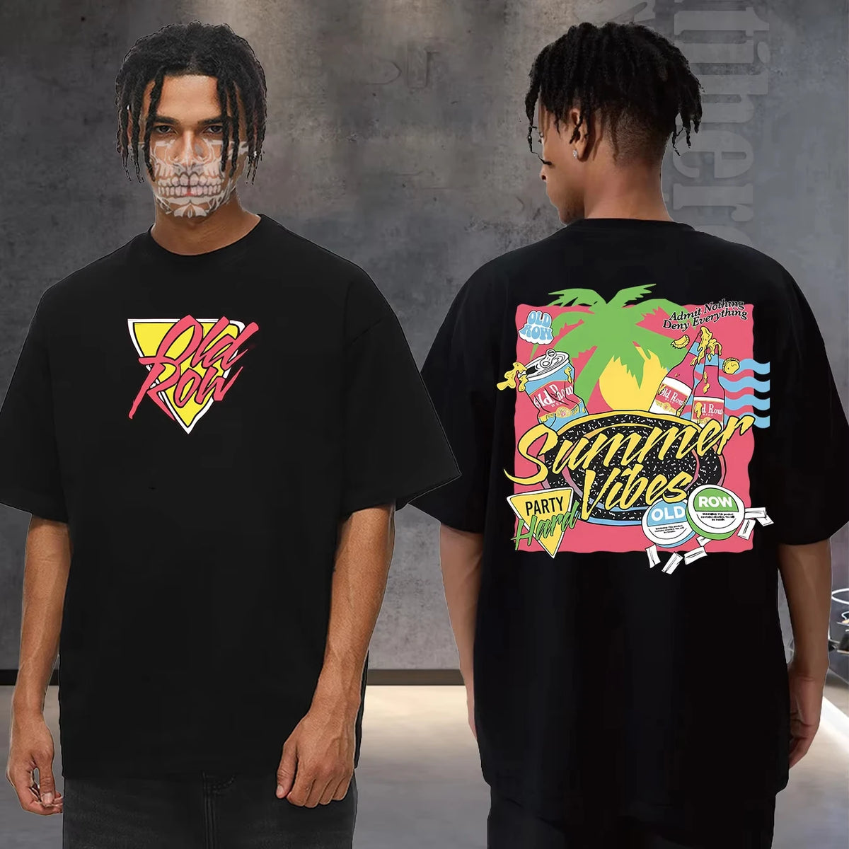 2025 Street Fashion Mens Oversized Cotton Tshirt Washed Fabric USA Warehouse