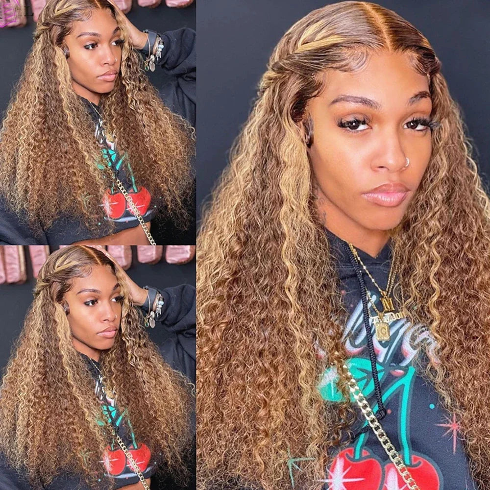 100% Virgin Brazilian Remy Blonde for Piano Color French Lace Front Wigs Long Length Small Cap Size Glueless Baby Hair
