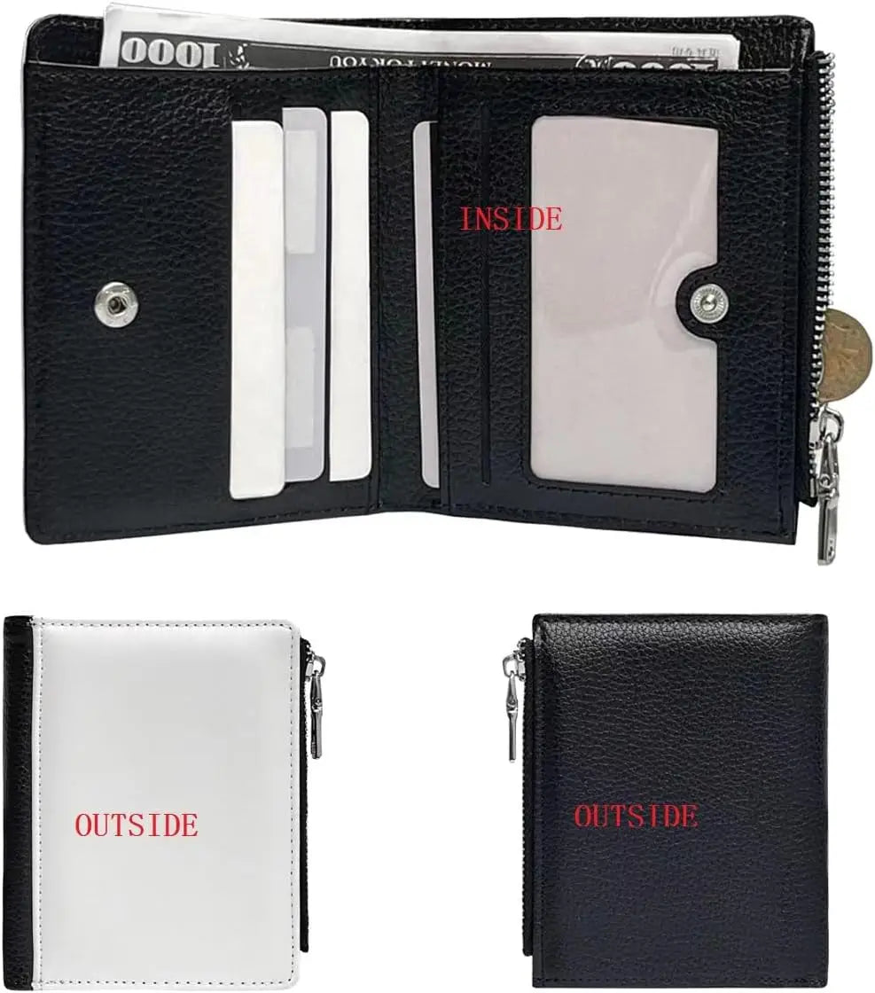 10pieces Sublimation Wallets Blanks for Valentines Gifts Personalized PU Wallets Coin Purse DIY Logo Photo for Father's Day Gift
