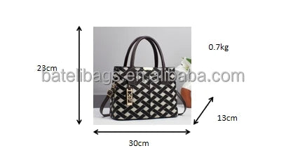 2025 Womens  Luxury Set Bags Light Simple Business Type Bag Checkered Dark Grain Retro Texture Handbags