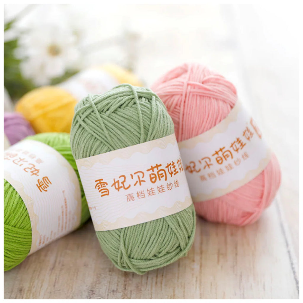 Premium Blended 4 Yarns Anti-Pilling Milk Cotton Baby Crochet Yarn Recycled High Tenacity for Knitting and Weaving
