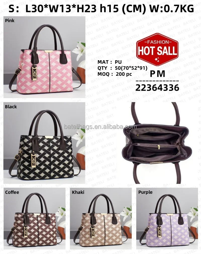 2025 Womens  Luxury Set Bags Light Simple Business Type Bag Checkered Dark Grain Retro Texture Handbags